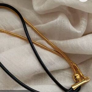 Elegant Gold  and Black Necklace